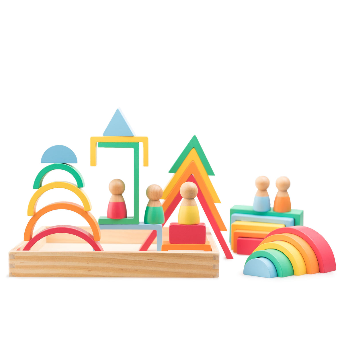 Wooden Rainbow Blocks