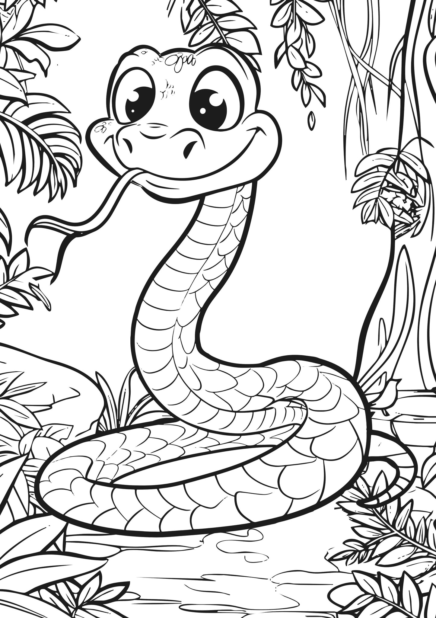 Animal Kingdom XXL Coloring Book Snake Page