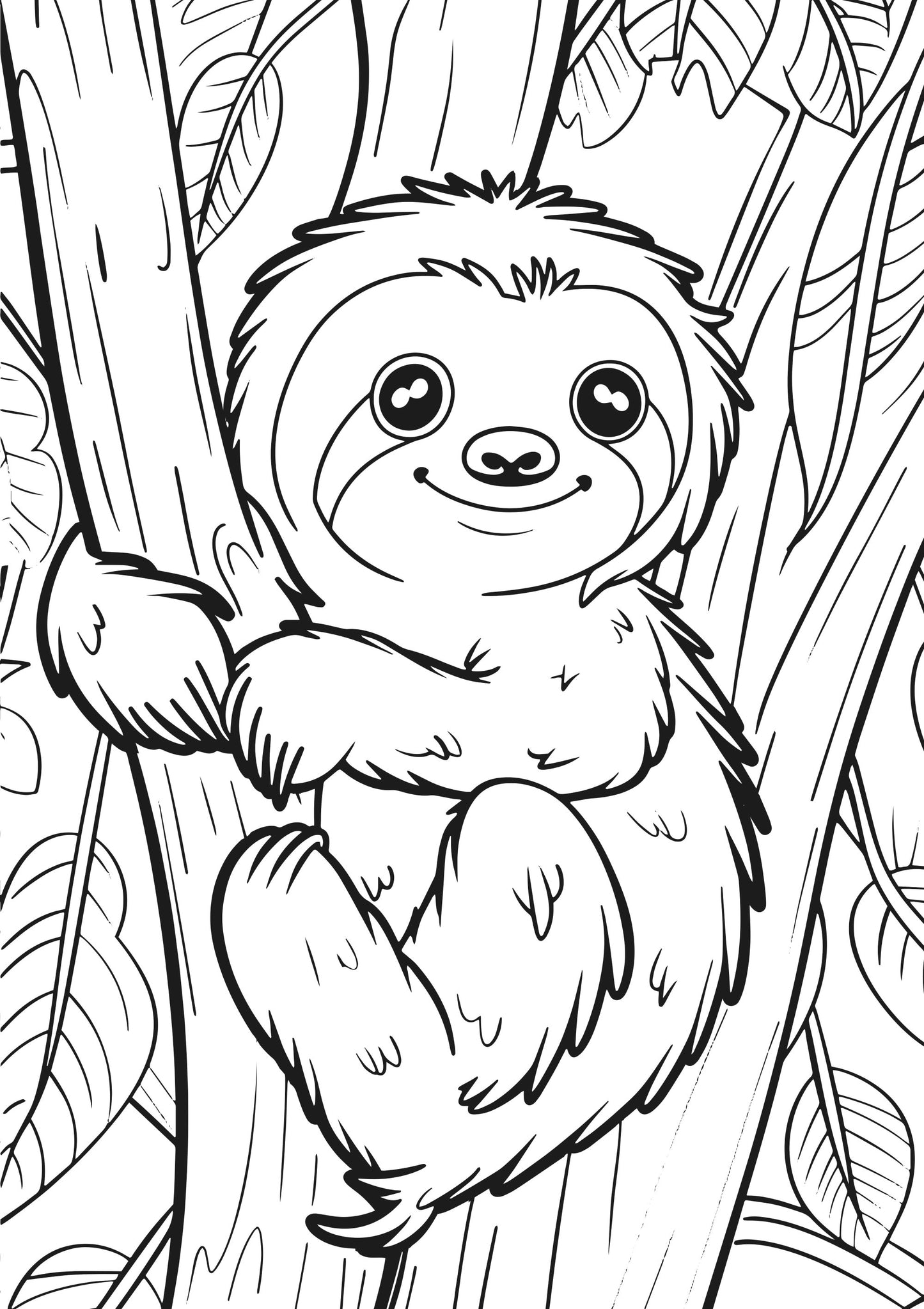 Animal Kingdom XXL Coloring Book Sloth Page