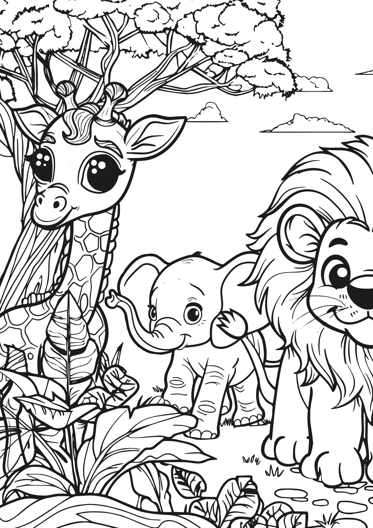Animal Kingdom XXL Coloring Book Page
