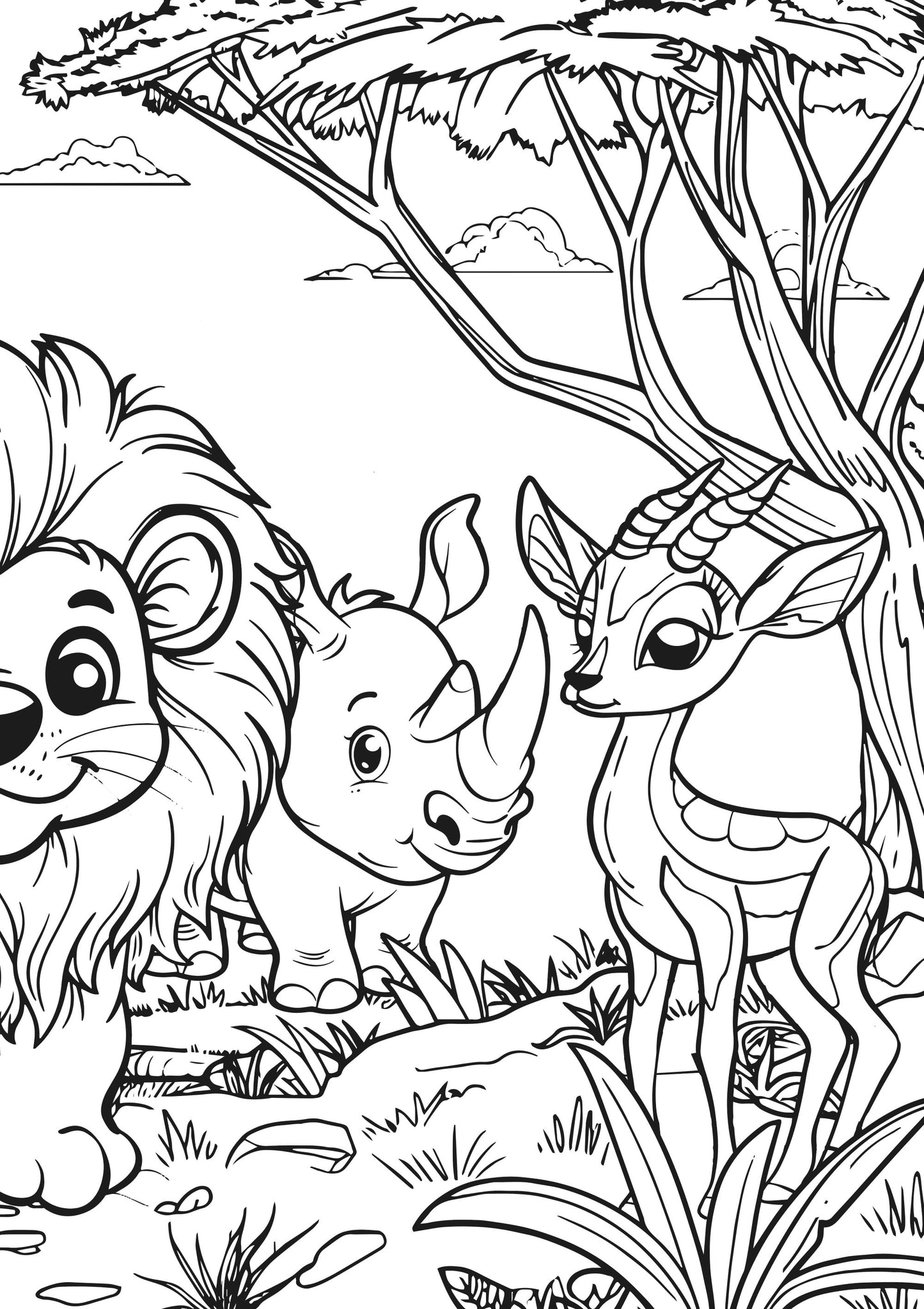 Animal Kingdom XXL Coloring Book Page