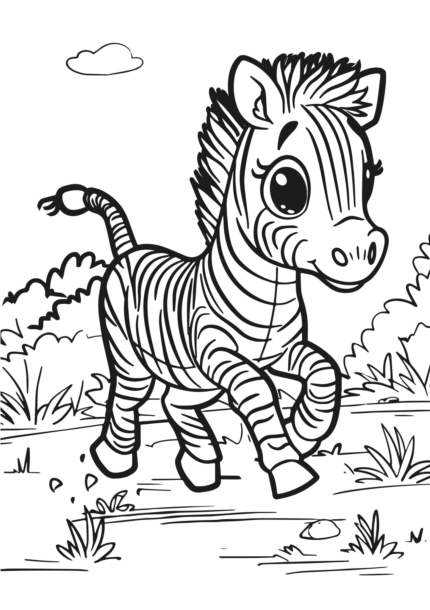 Animal Kingdom XXL Coloring Book Zebra Page