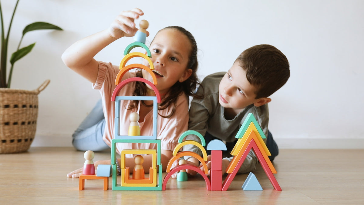 Wooden Rainbow Blocks
