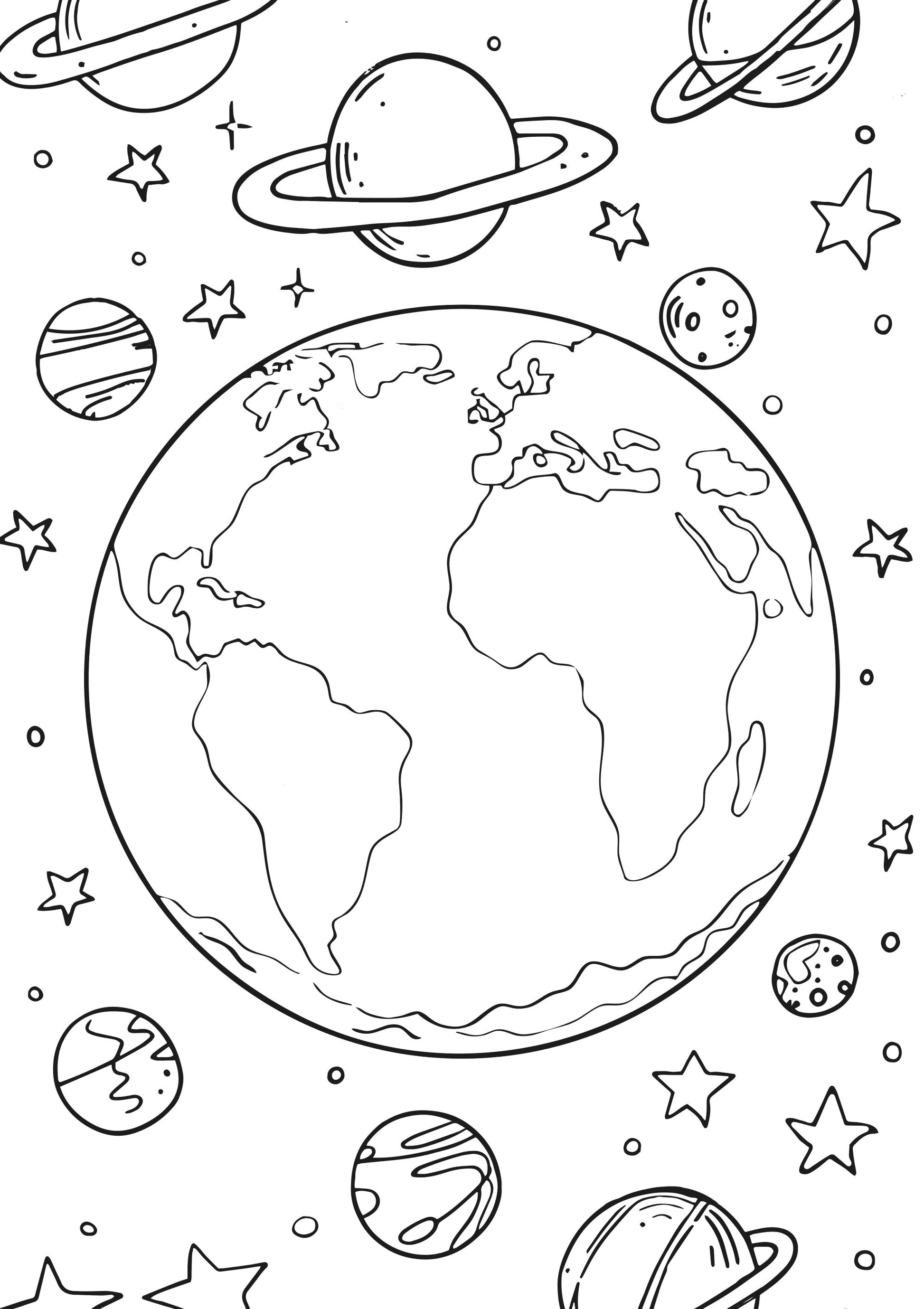 Space Race XXL Coloring Book - planet