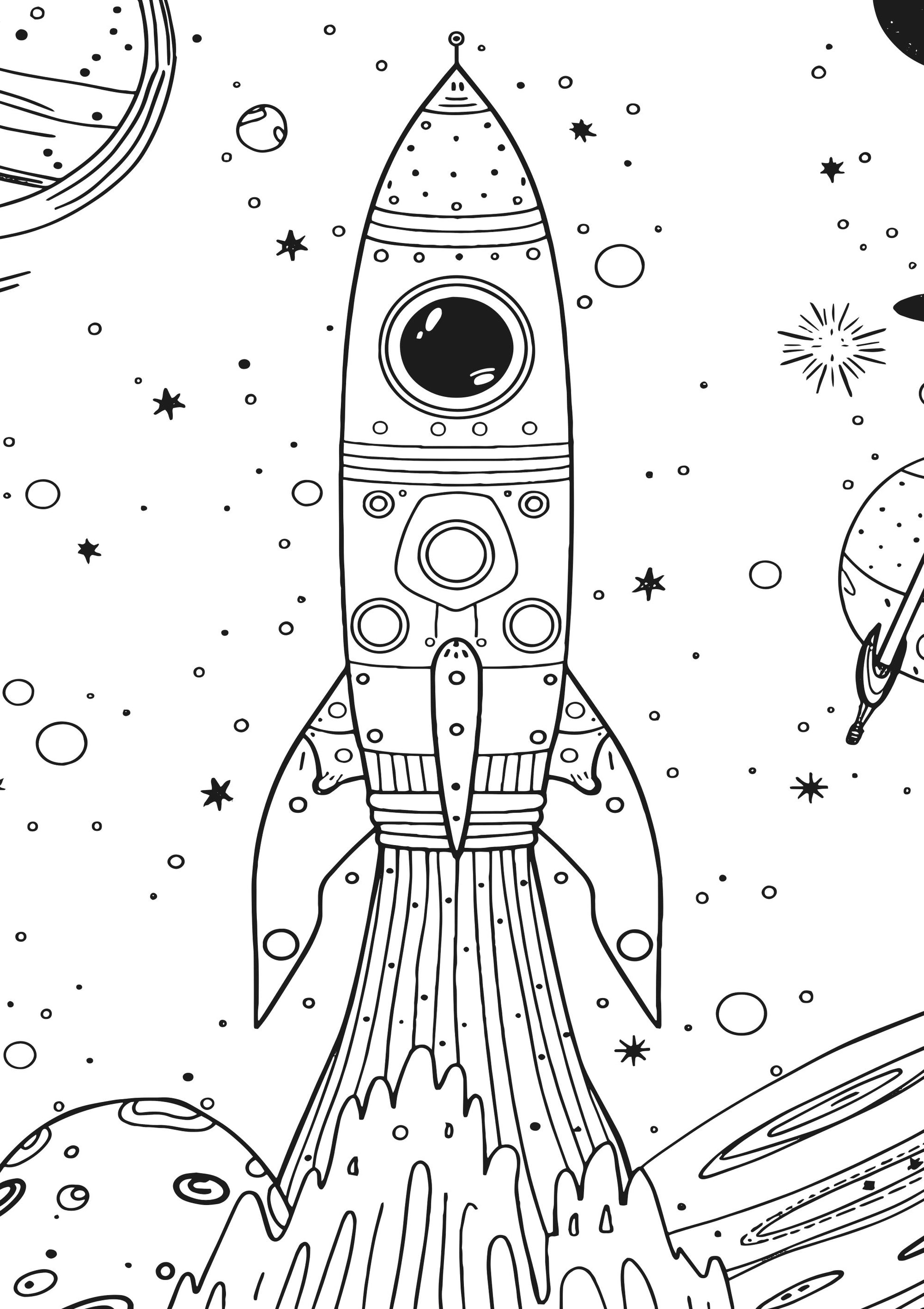 Space Race XXL Coloring Book—rocket