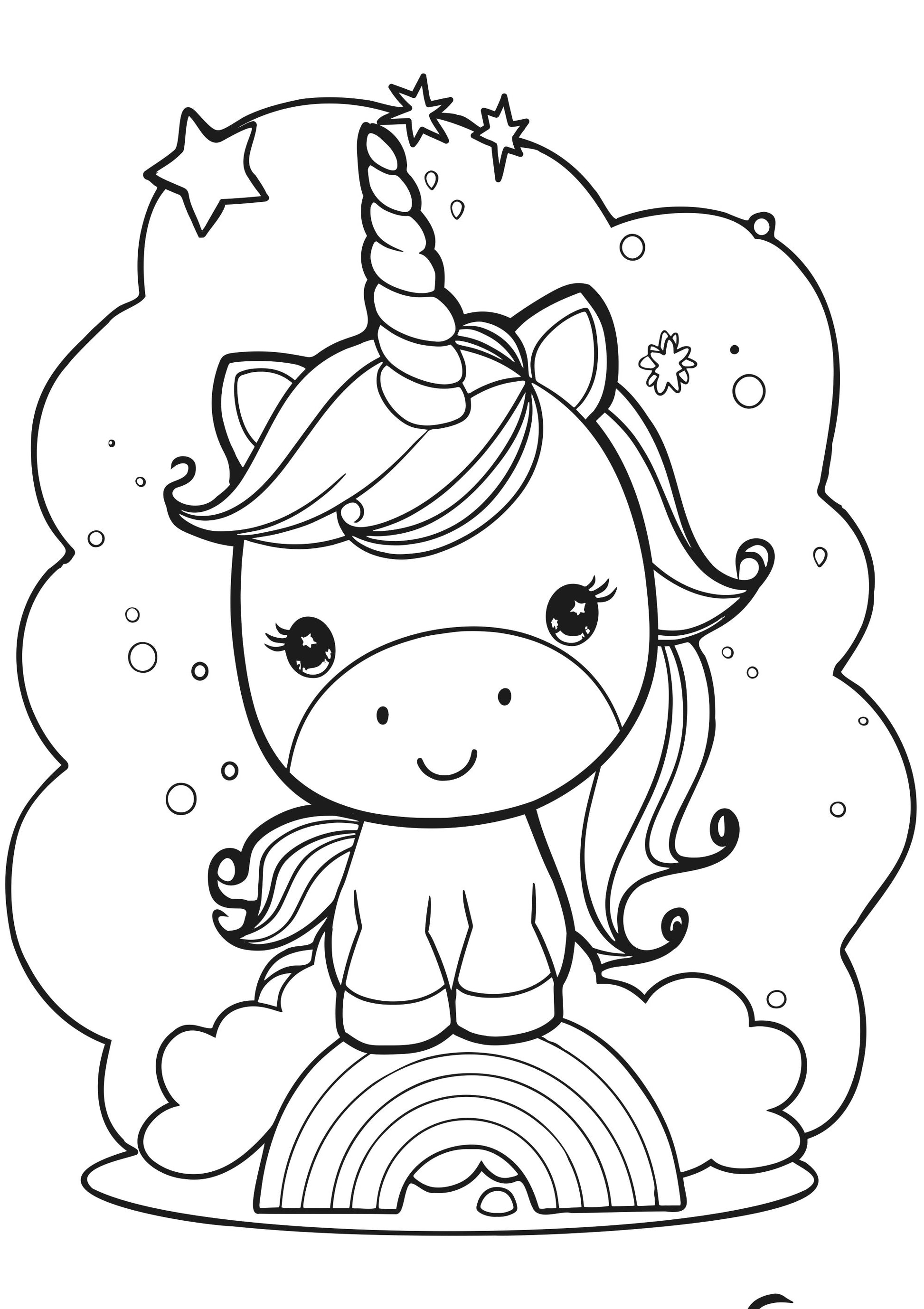 Unicorn Dreams XXL Coloring Book Inner Page