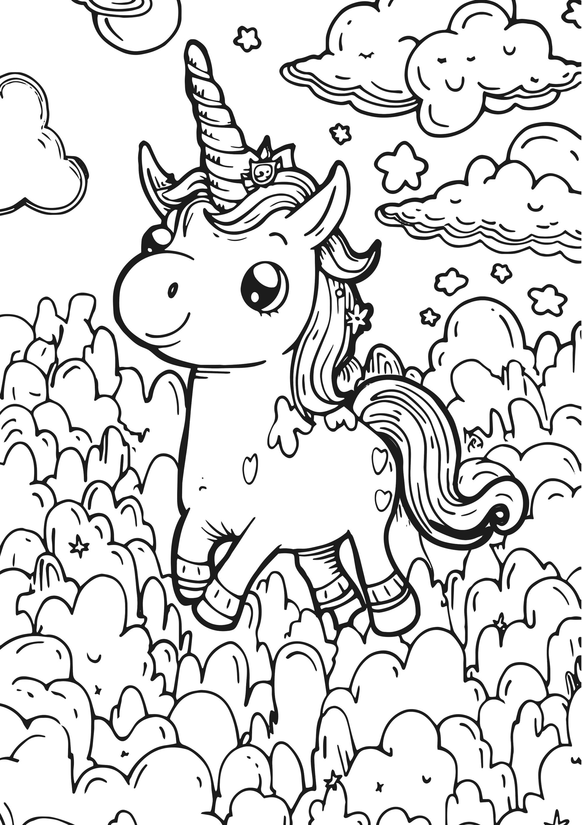 Unicorn Dreams XXL Coloring Book Inner Page