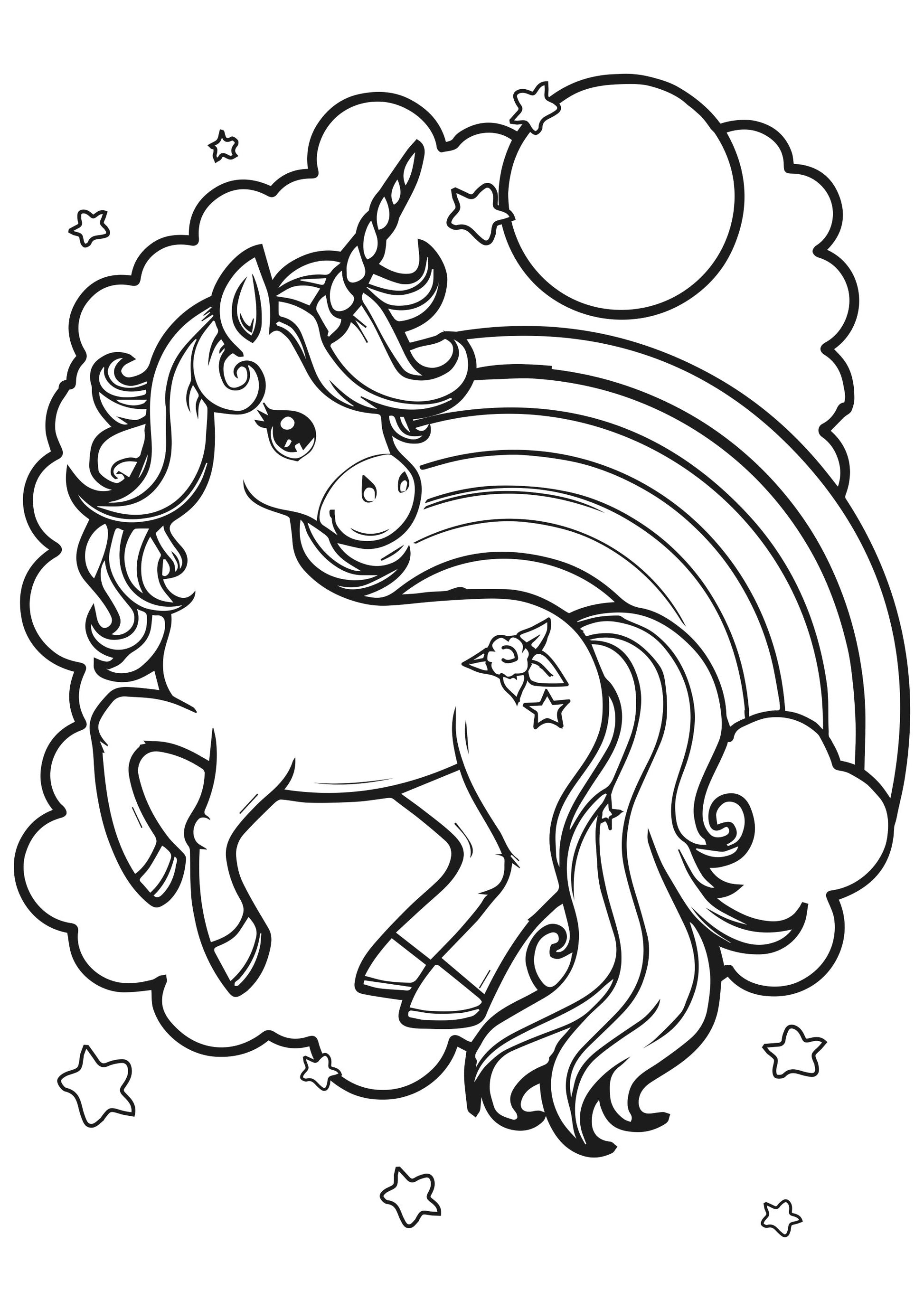 Unicorn Dreams XXL Coloring Book Inner Page