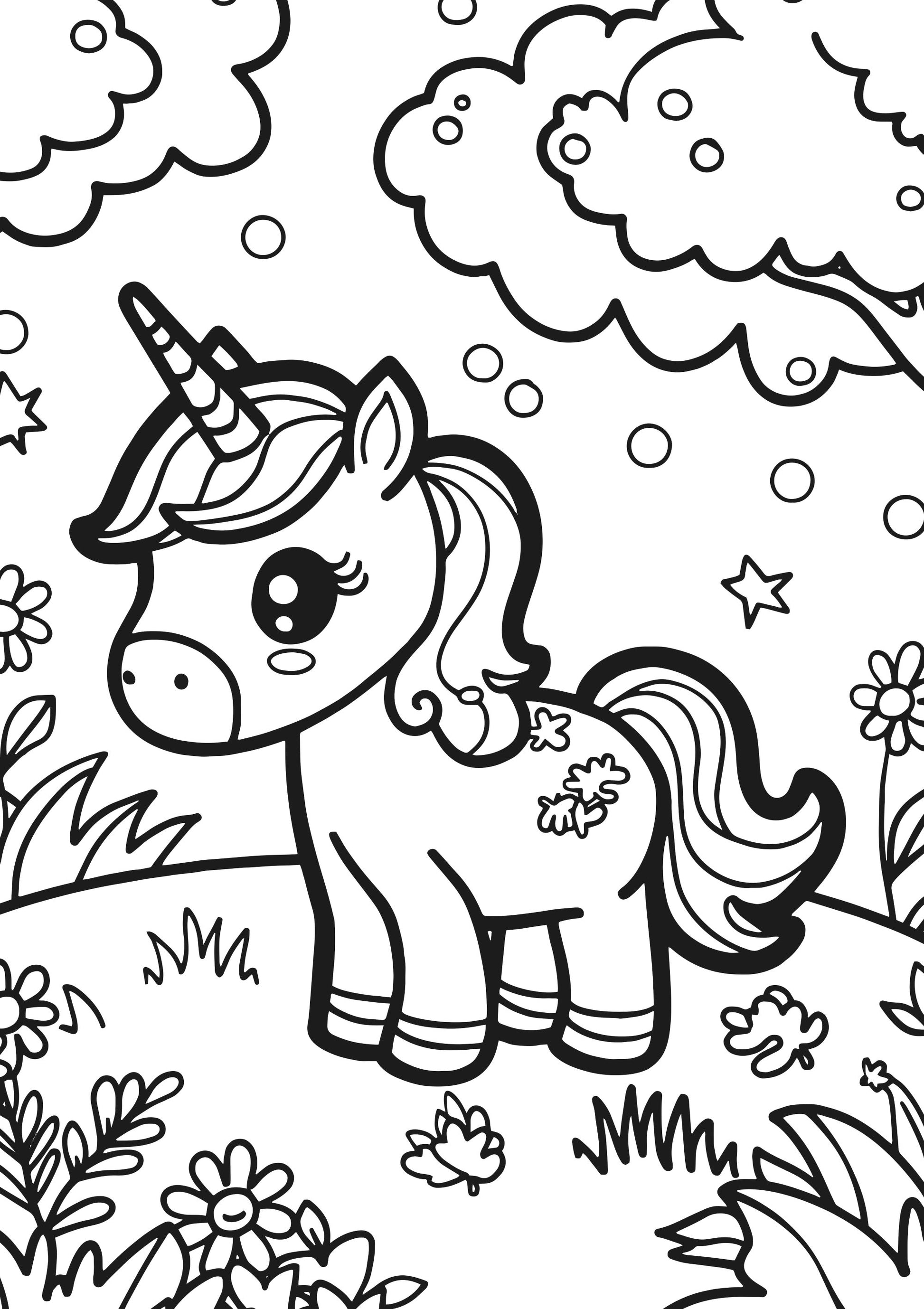 Unicorn Dreams XXL Coloring Book Inner Page