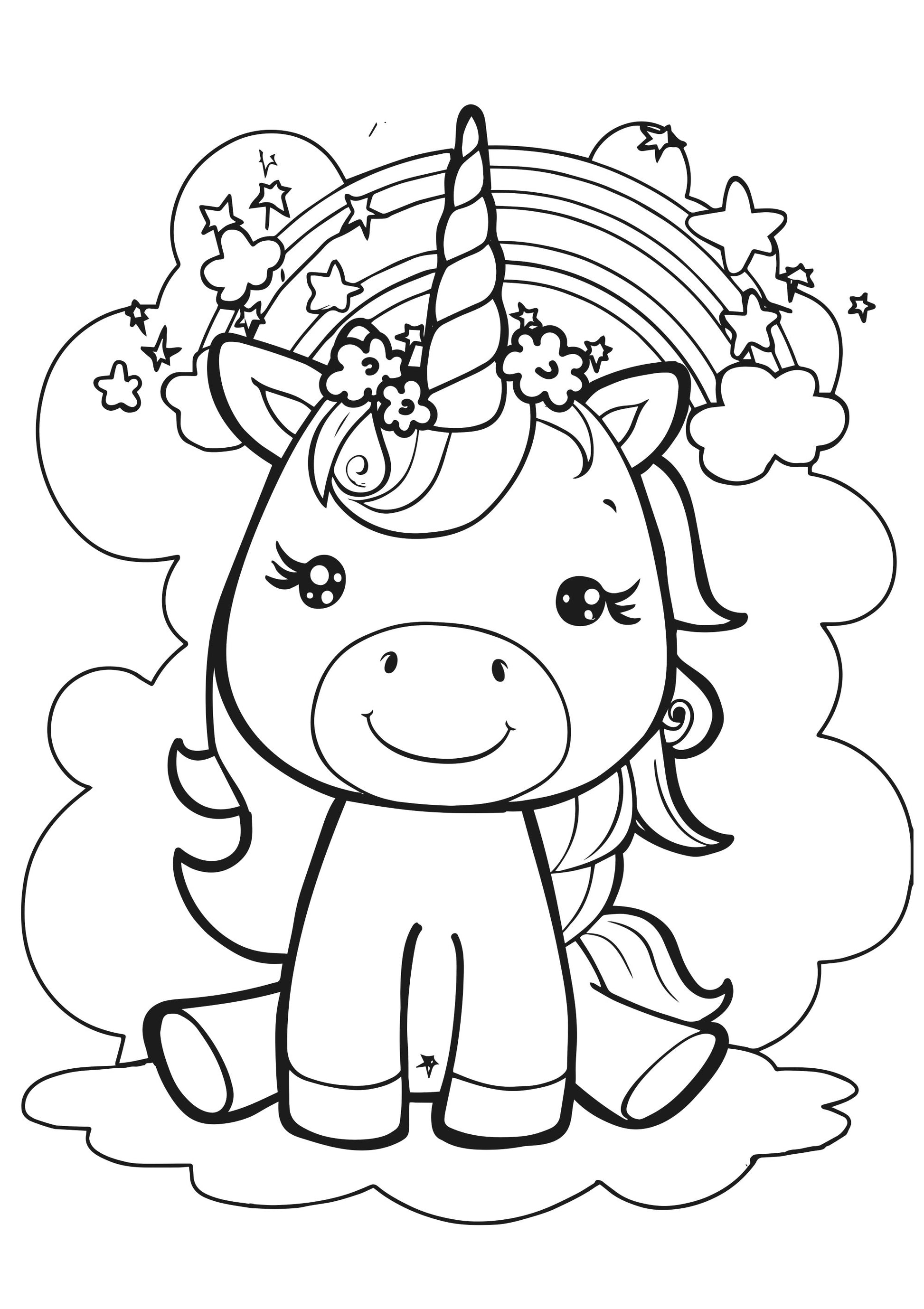 Unicorn Dreams XXL Coloring Book Inner Page