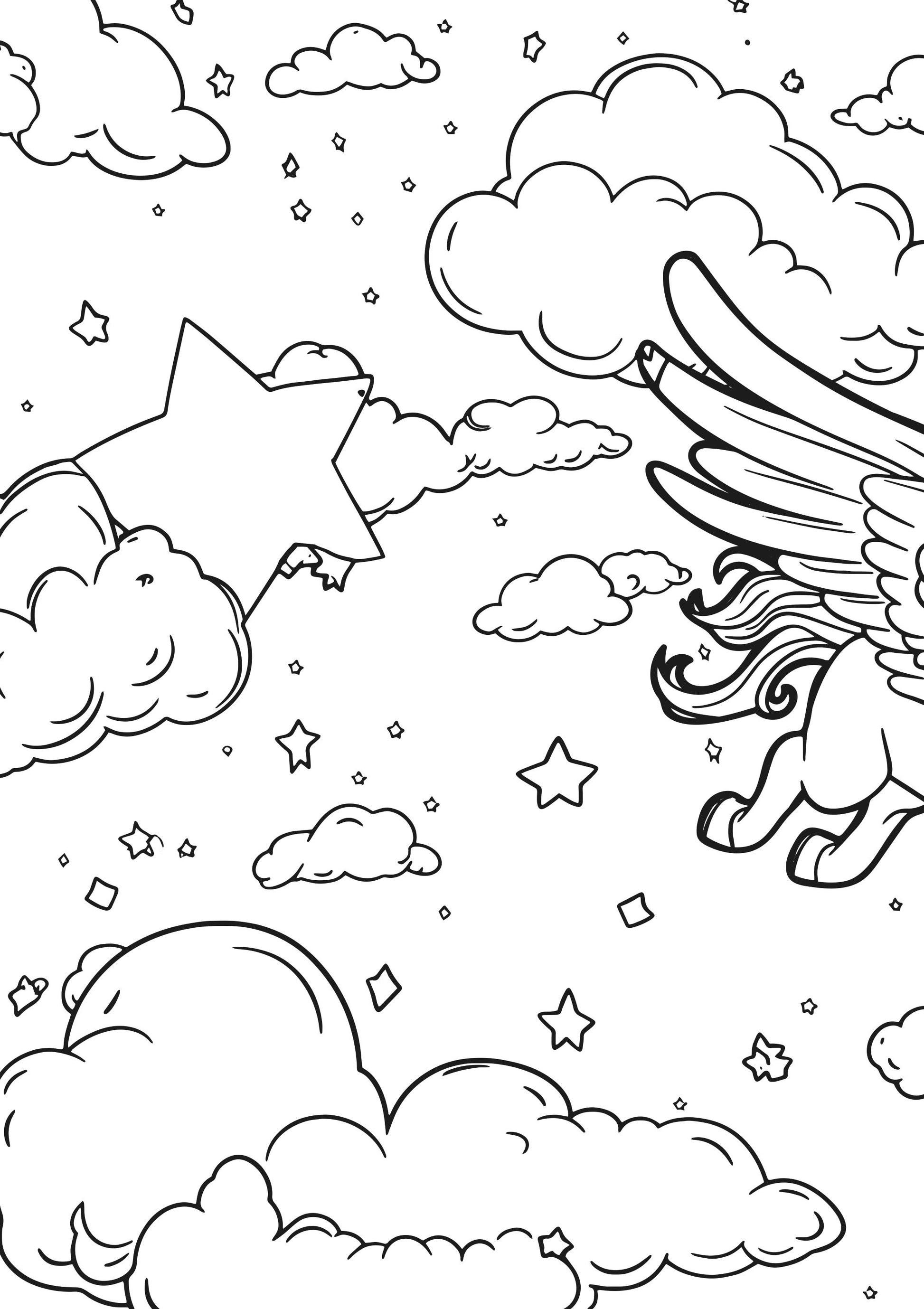 Unicorn Dreams XXL Coloring Book Inner Page