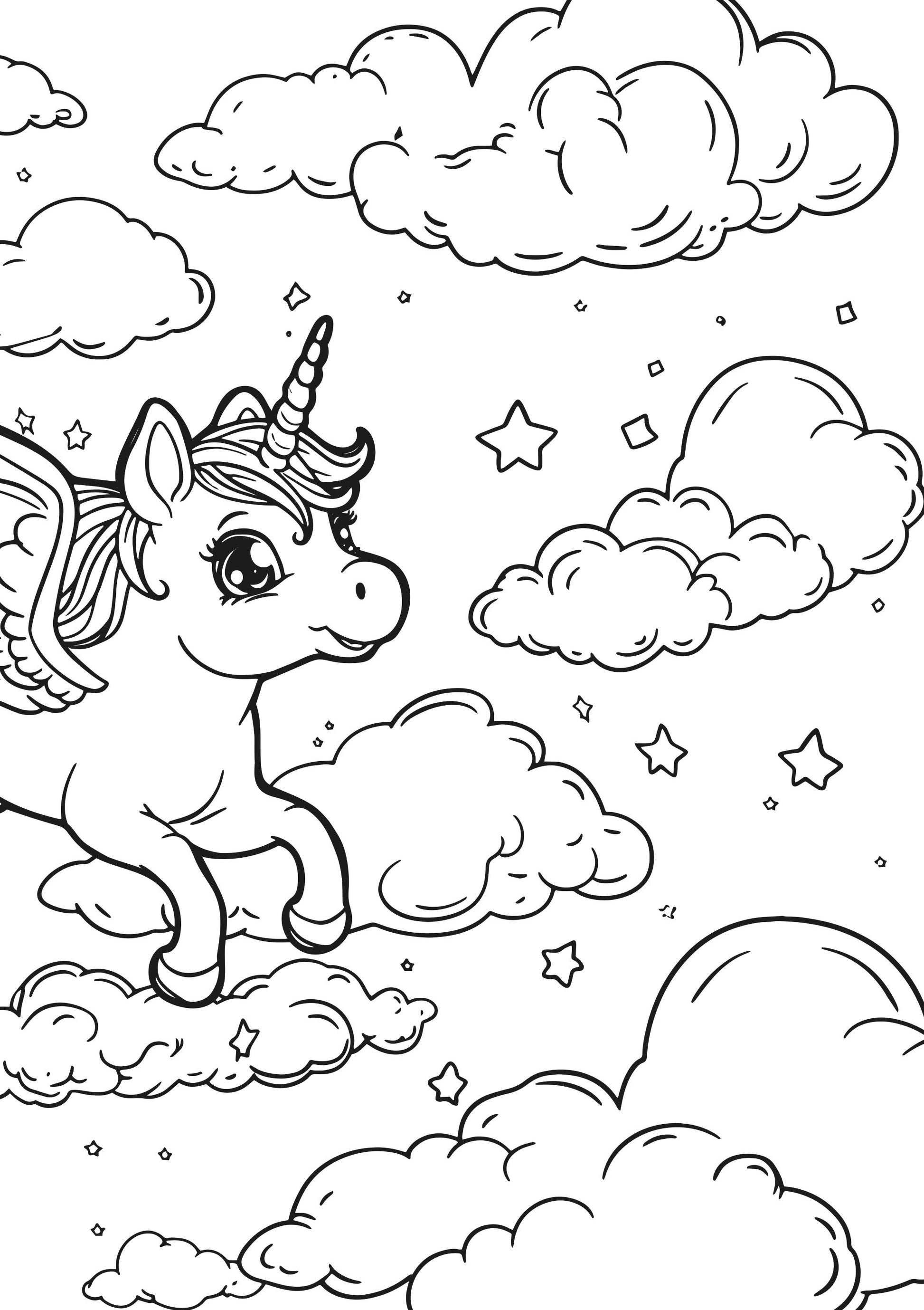 Unicorn Dreams XXL Coloring Book Inner Page