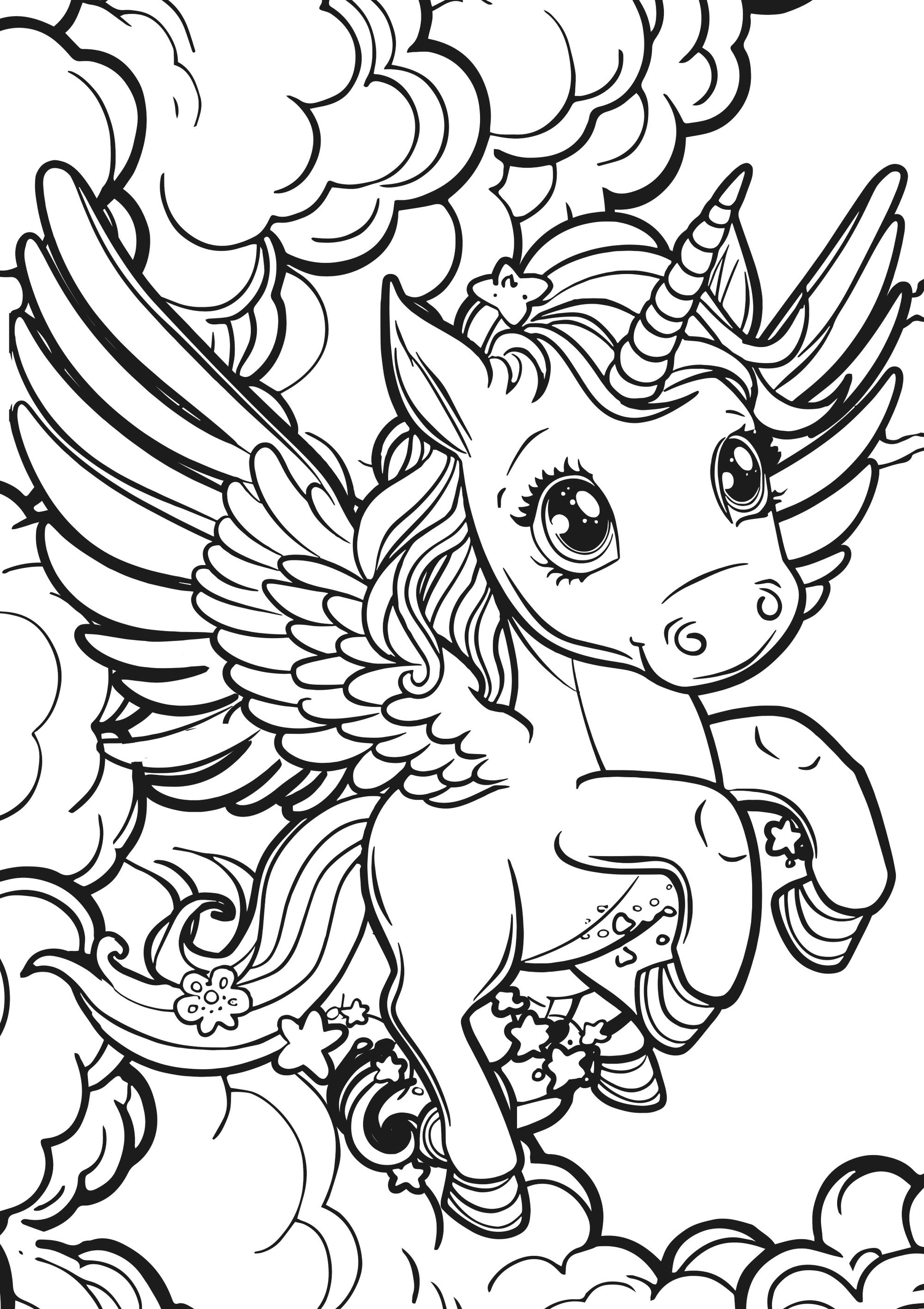 Unicorn Dreams XXL Coloring Book Inner Page