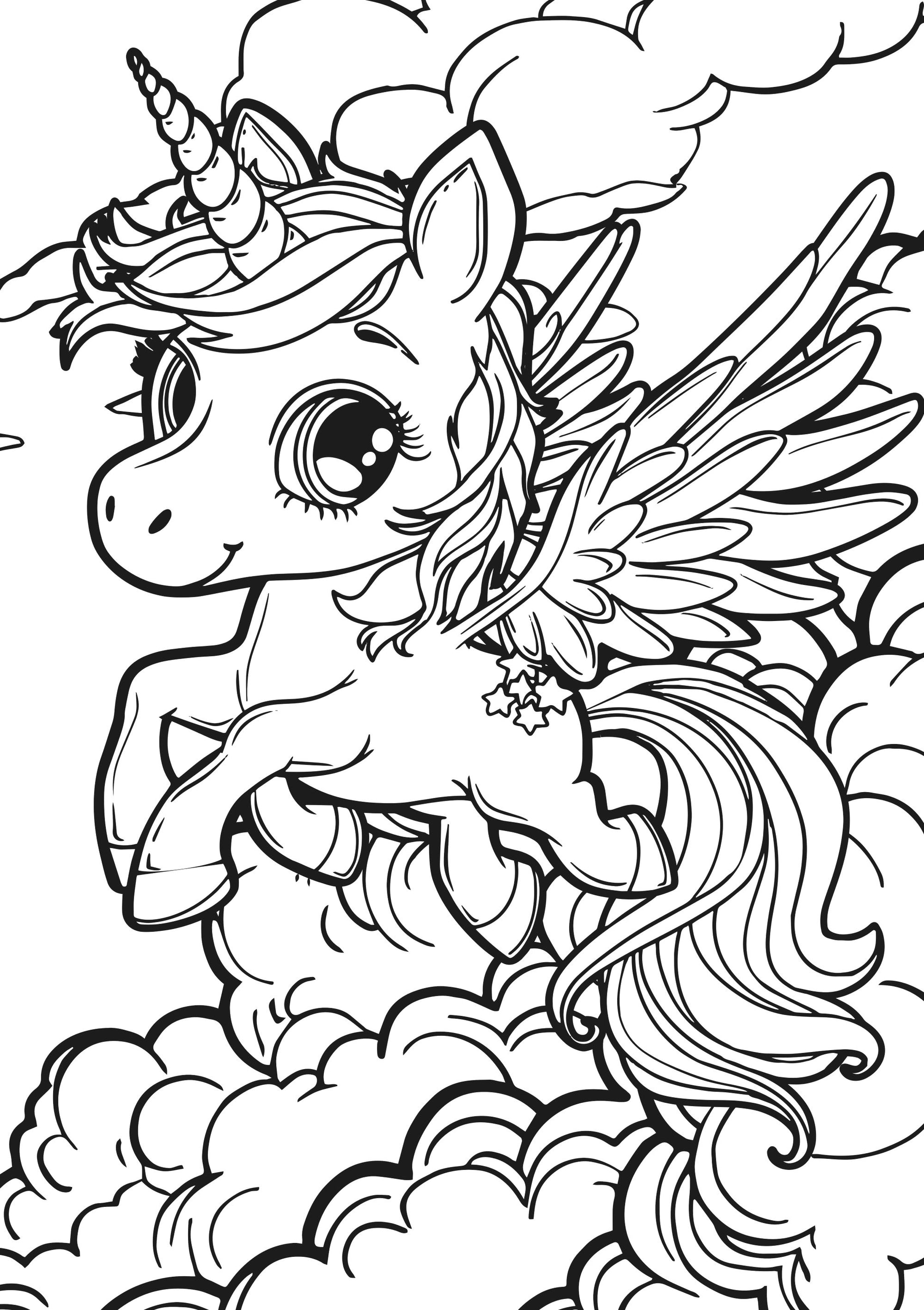 Unicorn Dreams XXL Coloring Book Inner Page