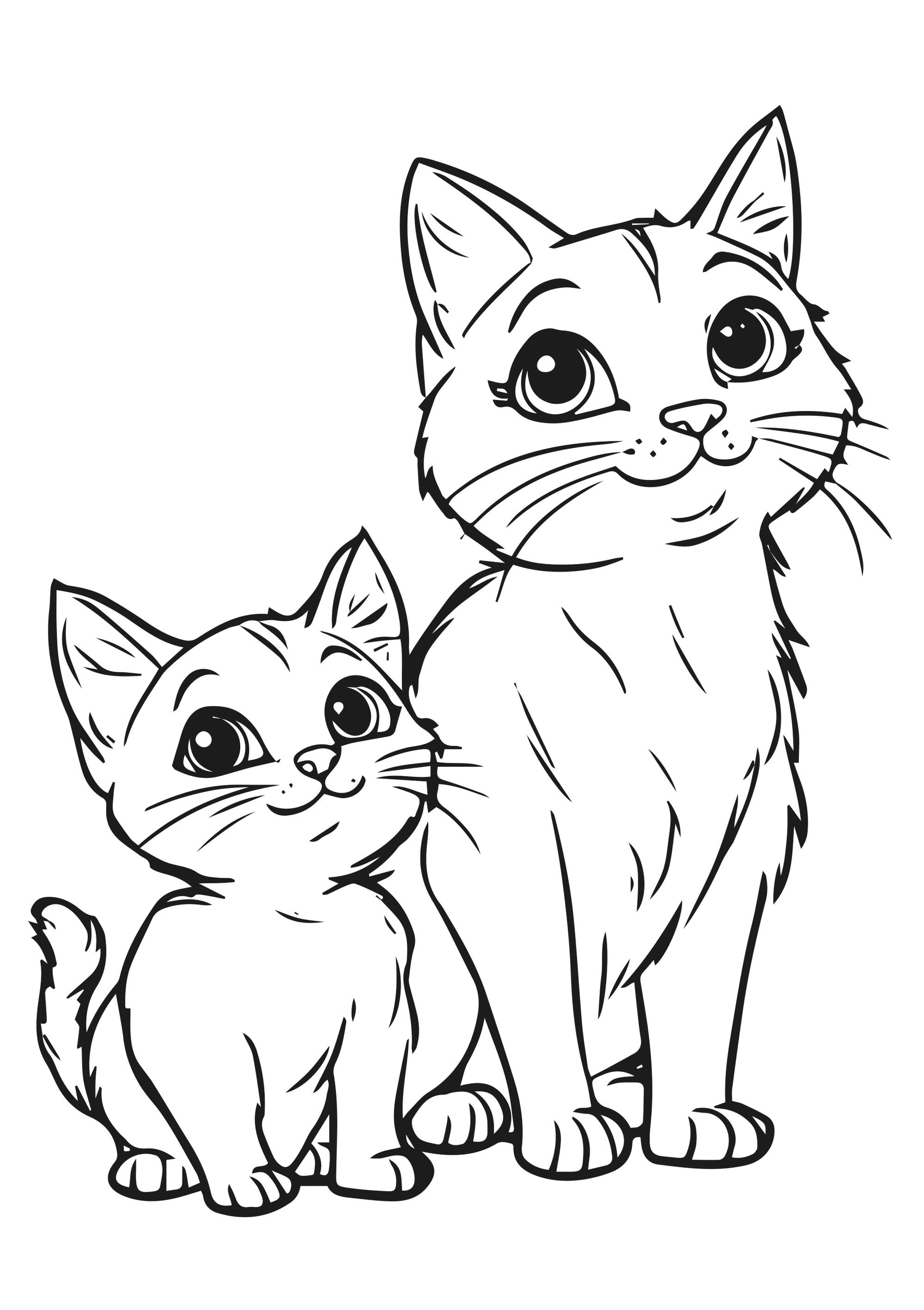 Farm Friends XXL Coloring Book Cat Page