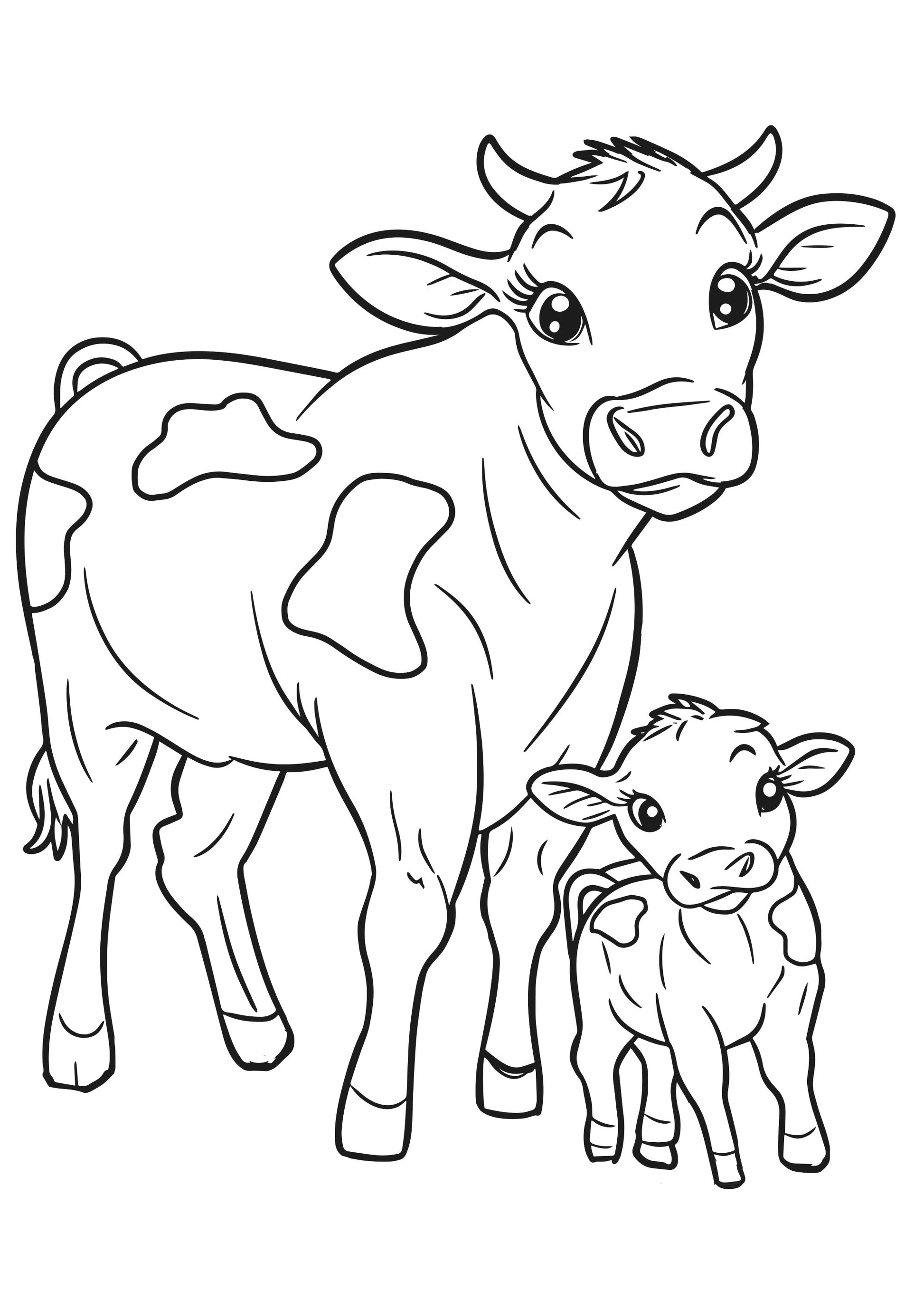 Farm Friends XXL Coloring Book Cow Page