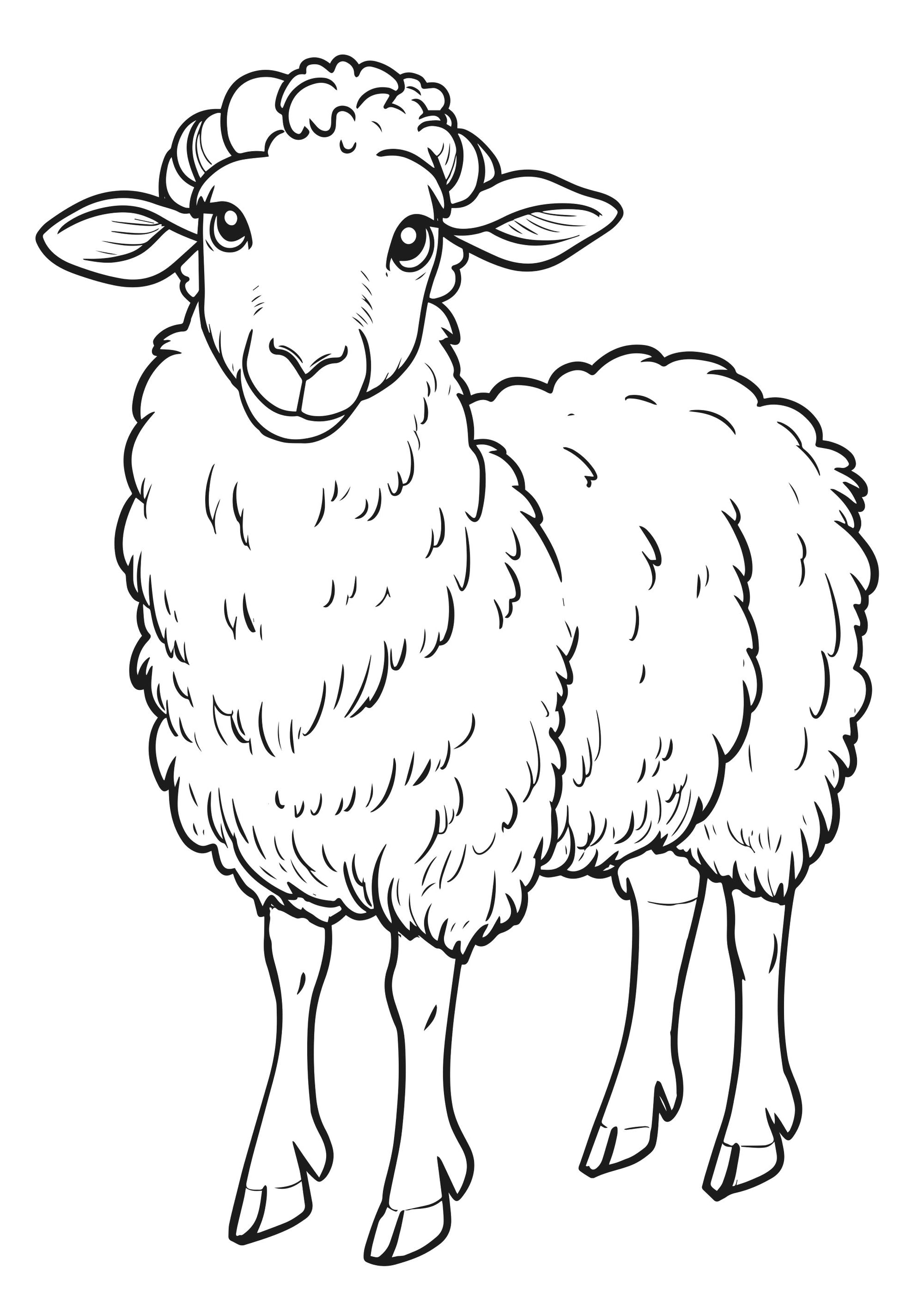 Farm Friends XXL Coloring Book Sheep Page