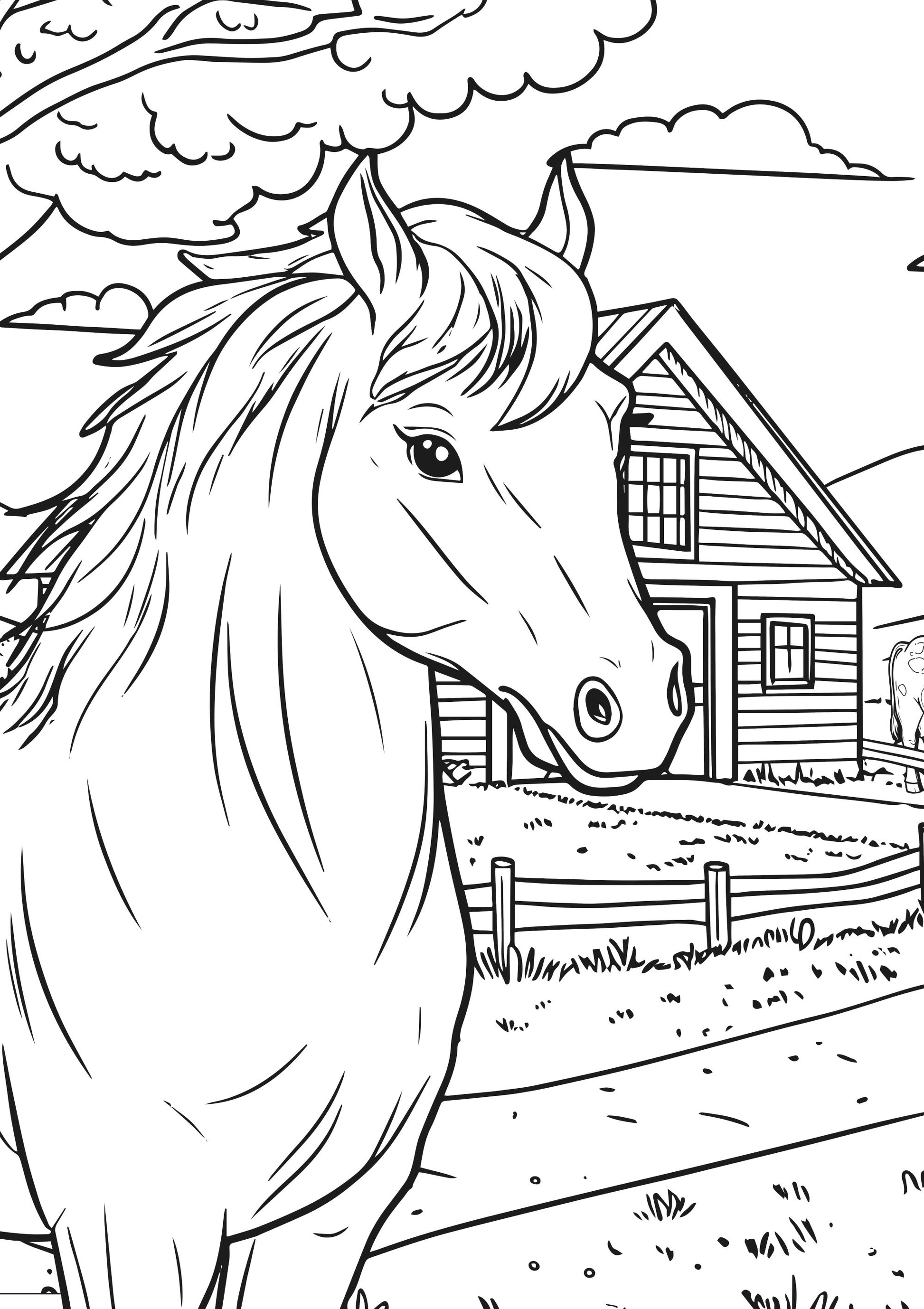 Farm Friends XXL Coloring Book Horse  Page