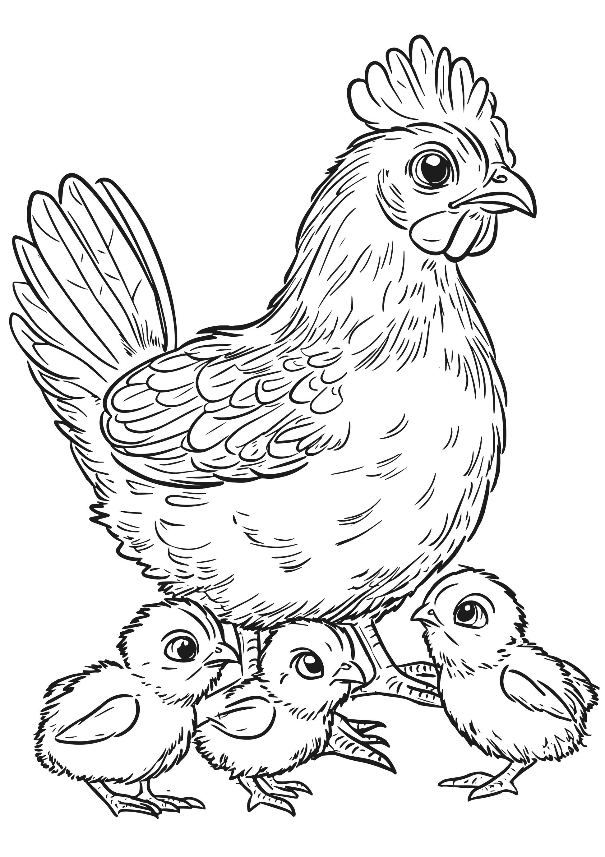 Farm Friends XXL Coloring Book Hen Page