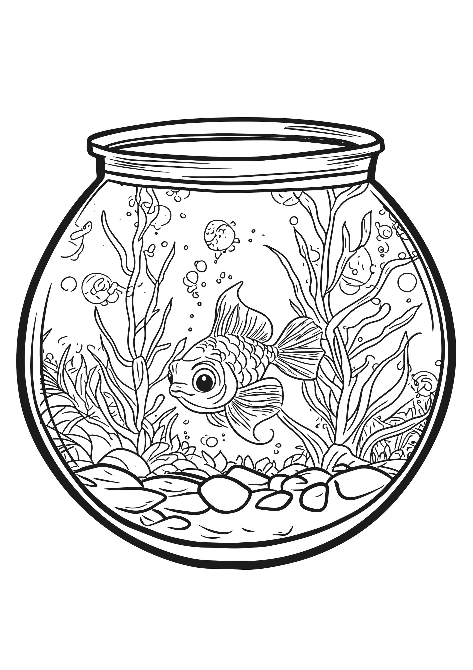 Farm Friends XXL Coloring Book Fish Page