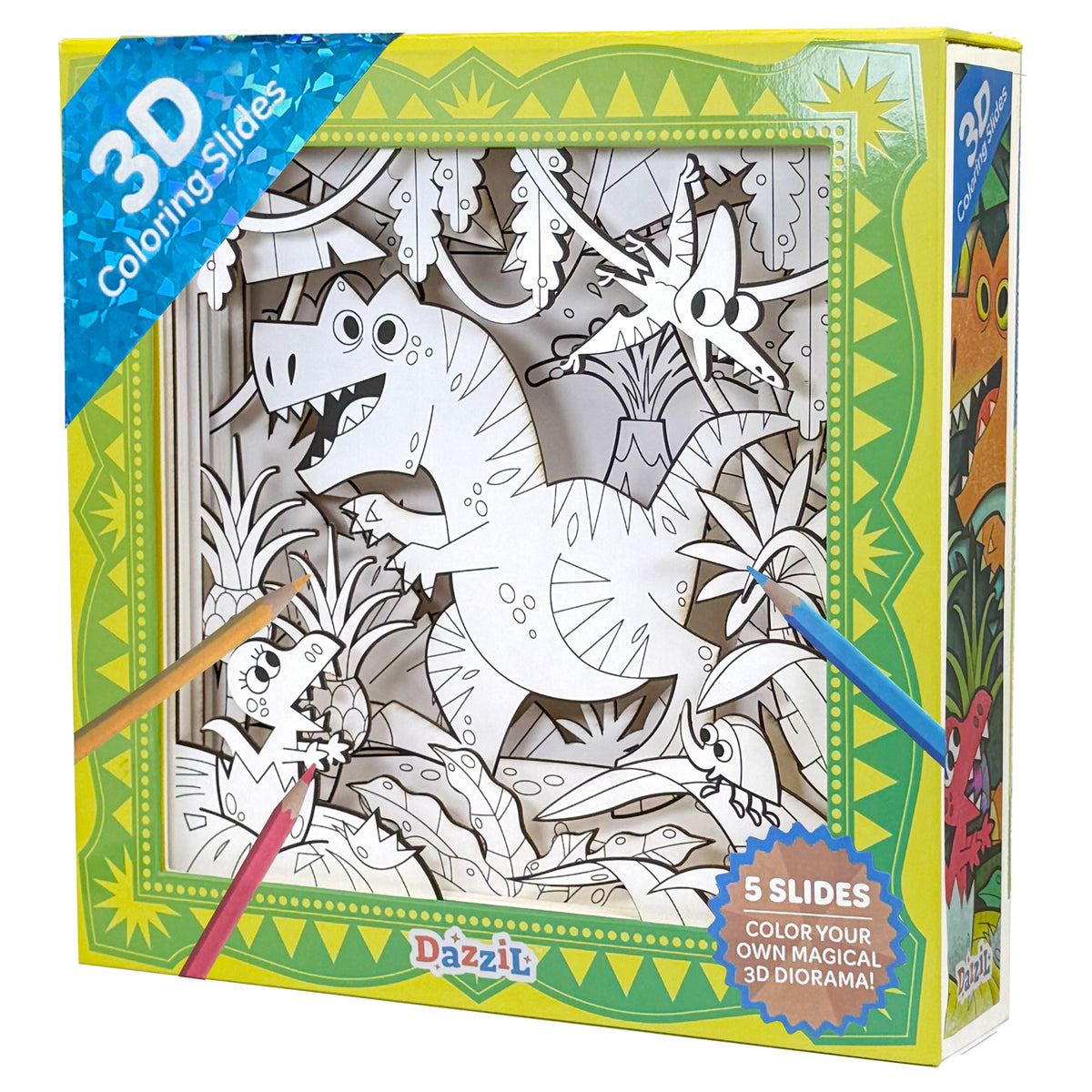 3D Coloring Slides - Dinosaur