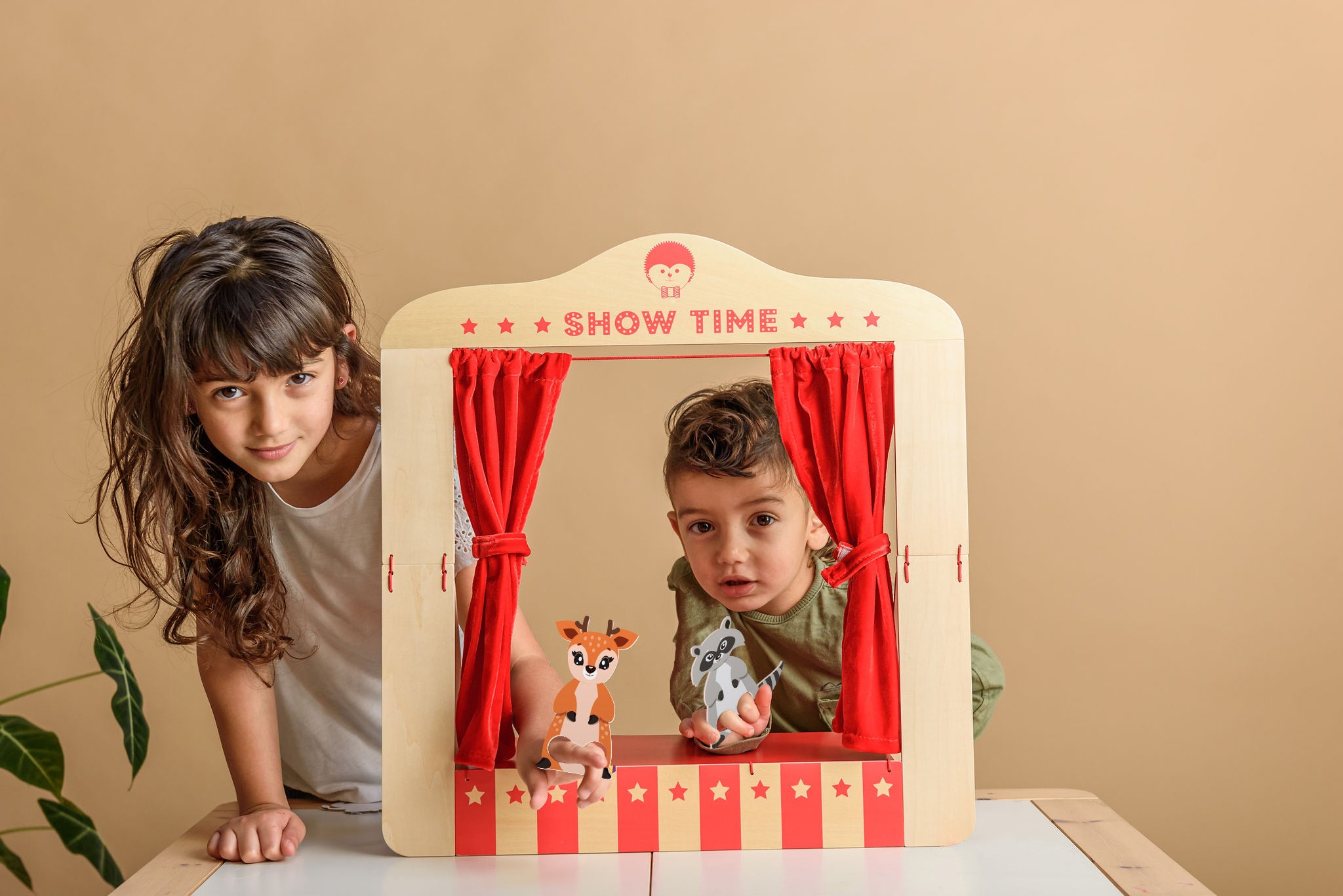 Buy Wooden Table Top Puppet Theater – Nova Toys