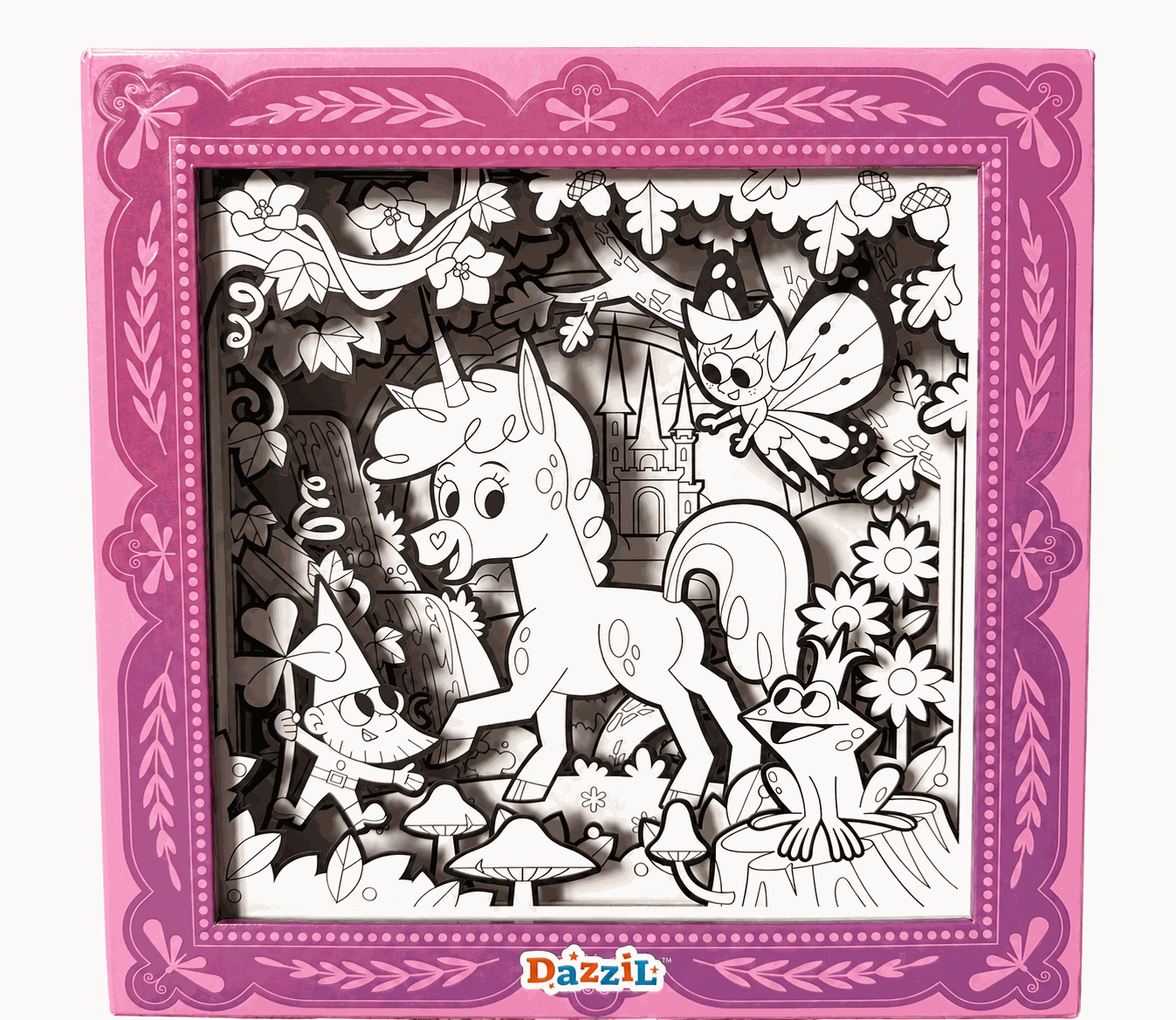 3D Coloring Slides - Unicorn