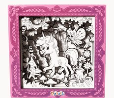 3D Coloring Slides - Unicorn
