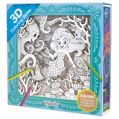 3D Coloring Slides - Mermaid