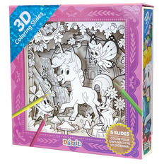3D Coloring Slides - Unicorn