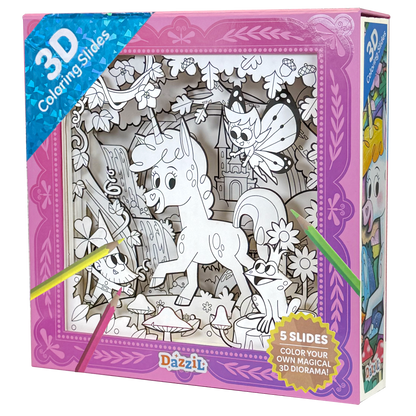 3D Coloring Slides - Unicorn